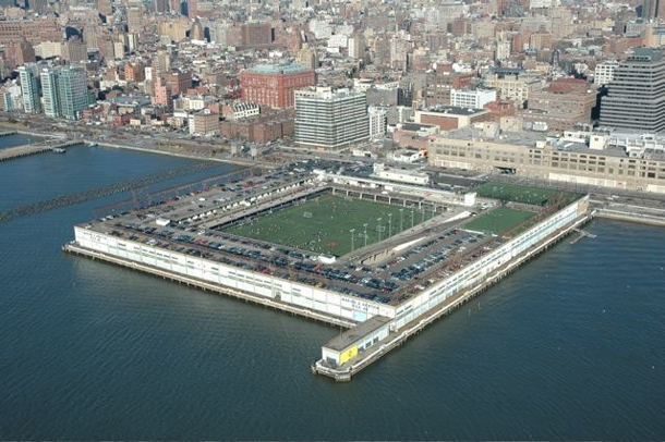 ‘Up in the air’: How big will rebuilt Pier 40 be? 4 An aerial view of what Pier 40 looks like now, ringed by its three-story "donut"-shaped pier shed.