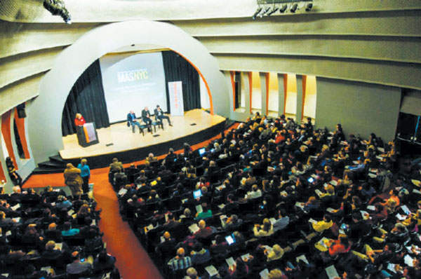 Hundreds crowded into The New School to hear “What’s at Stake?” from climate change.  Photo by Giles Ashford