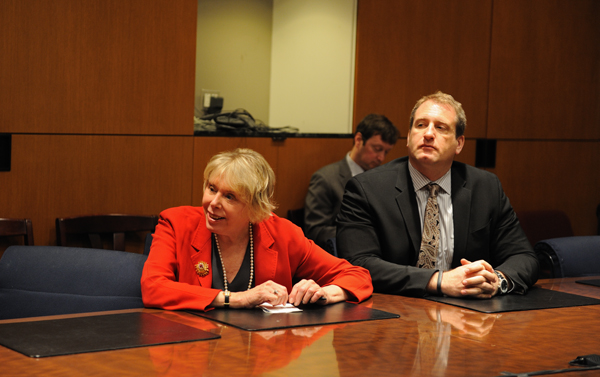 Asphalt Green to open in June 1 Carol Tweedy, executive director of Asphalt Green, and Paul Weiss, program director, at the Battery Park City Authority board meeting March 26. Downtown Express photo by Terese Loeb Kreuzer