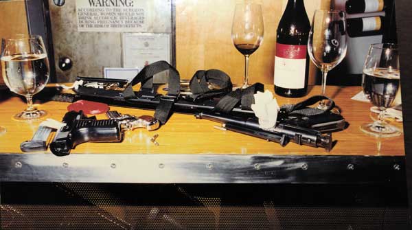 Man gets 240 years in East Village hostage incident 1 Steven Johnson’s weapons on the bar at Bar Veloce after he was apprehended.