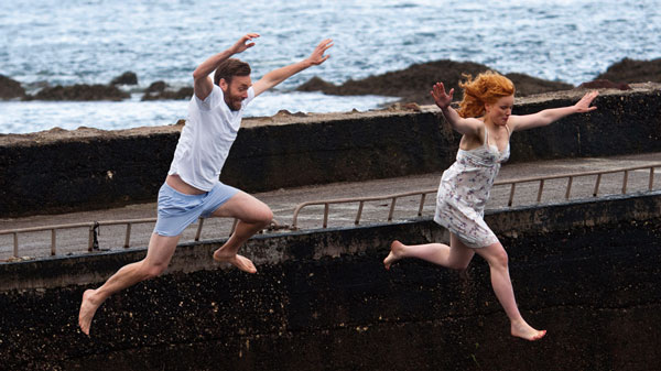 ‘Run and Jump’ a balance of light and devastating moments 2 Ted Fielding (Will Forte) and Vanetia Casey (Maxine Peake) make a run (and jump) for it. Photo by Karina Finegan.