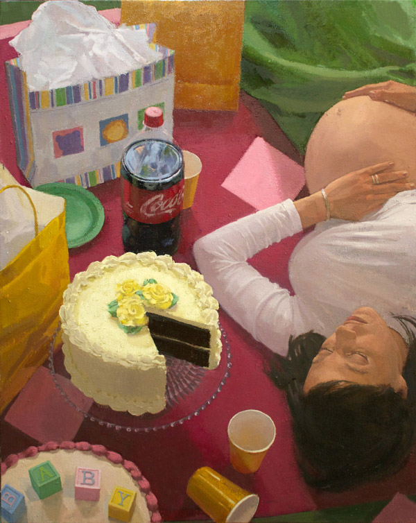 Buhman on Art 2 Image courtesy of the artist and First Street Gallery Nicole McCormick Santiago: “Baby Cakes (Pregnancy Self-Portrait),” oil on canvas, 42 x 33.