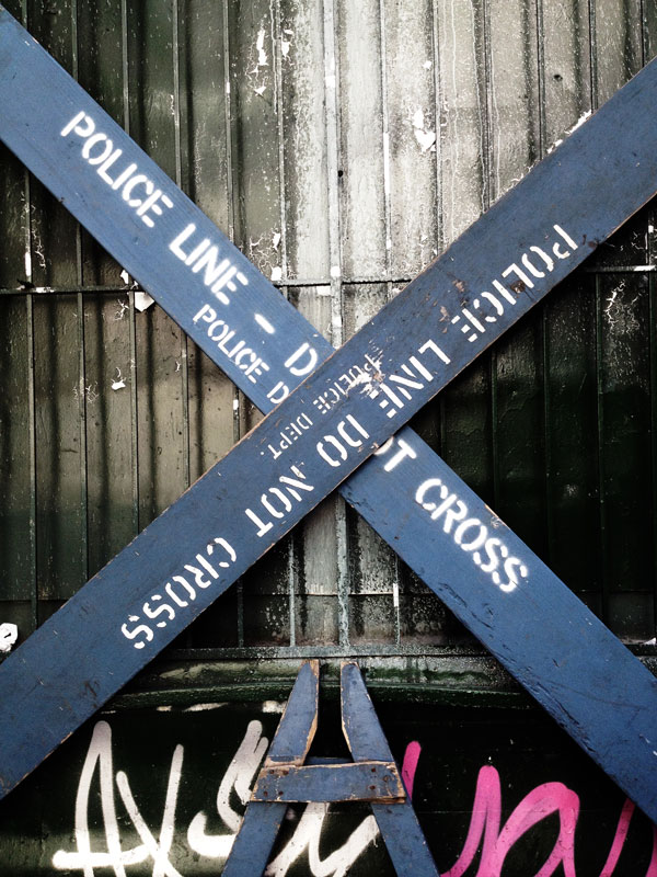 No crossing an old saw 2 Downtown Express photo by Milo Hess