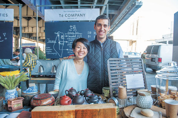 Battery Park City, Oct. 9, 2013 2 Battery Park City residents Elena Liao and Frederico Ribeiro, who launched Té Company last year, went crosstown to sell their tea last month at the New Amsterdam Market at the Seaport — their first experience selling in a public market.