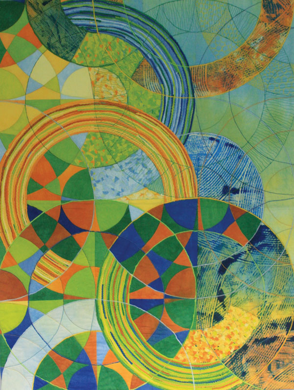 Just Do Art, Nov. 7, 2013 3 Image courtesy of the artist and The ArtQuilt Gallery On view at The ArtQuilt Gallery (Nov. 12-Dec. 28) as part of her “Daily Inspiration” exhibit: Cécile Trentini’s “Synthesis” (2009, hand-dyed and hand-printed fabrics, 29.5" x 39.4").