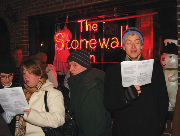 Just Do Art 3 One in six (at the least) will stop by Stonewall, when groups of singers fan out across the area, for Dec. 21’s Greenwich Village Caroling Walk. PHOTO BY WAYNE VALZANIA