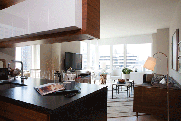 Transforming Affordable From a Slogan into a Residence 2 Images Courtesy of Gotham Organization Interior and exterior views of Gotham West on West 45th Street.