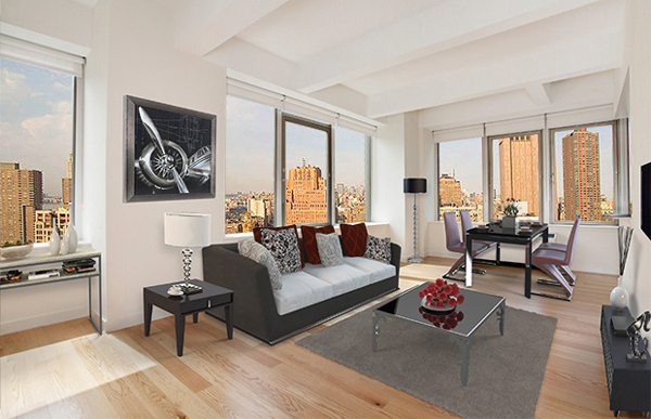 Photo courtesy of World-Wide Group A rental at 50 Murray, a converted 1964 office building. 