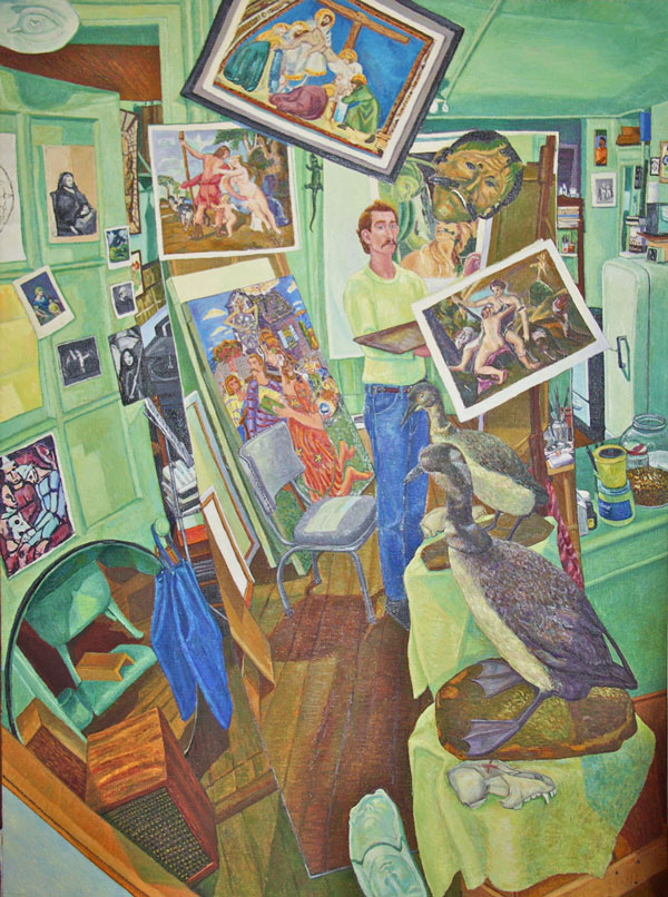 Lawrence Faden: “Wild Bird” (1971, oil/linen, 40 x 30 in.).