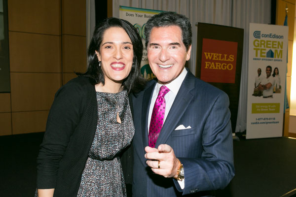 The epicenter of wellness, tech, media and more 2 Jennifer Falk and Fox 5 news anchor Ernie Anastos at the 2014 Manhattan Chamber of Commerce Awards Breakfast. Photo courtesy Union Square Partnership