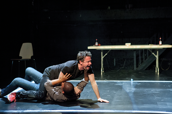 Declaration of interdependence 2 Top to Bottom: James Long and Marcus Youssef wrestle with delusions of grandeur, feelings of inadequacy, and each other. Photo by Pavel Antonov