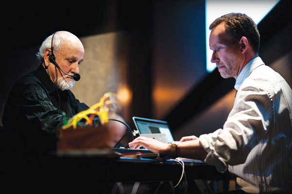 Just Do Art, Feb. 26, 2015 2 Courtesy of The Kitchen Electronic music pioneer Morton Subotnick (left) and Berlin-based visual artist Lillevan collaborate, at the March 4 installment of The Kitchen’s Synth Nights series.