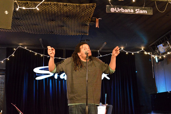 Slammin’ at the Sidewalk Cafe 5 Chicago-born Tim “Toaster” Henderson, currently resides in Berkeley. Photo by LYNN CAPPIELLO