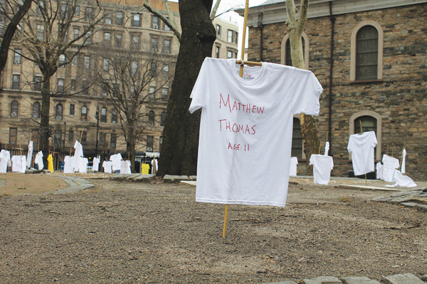 ‘T’s against gun fatalities 1 Photo by Lincoln Anderson