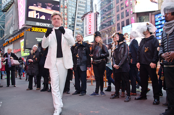 Give ’em that earth time religion 3 Reverend Billy and The Church of Stop Shopping take a message as big as Times Square and squeeze it onto the intimate Joe’s Pub stage, Sundays through Dec. 20. Photo by Erik McGregor.
