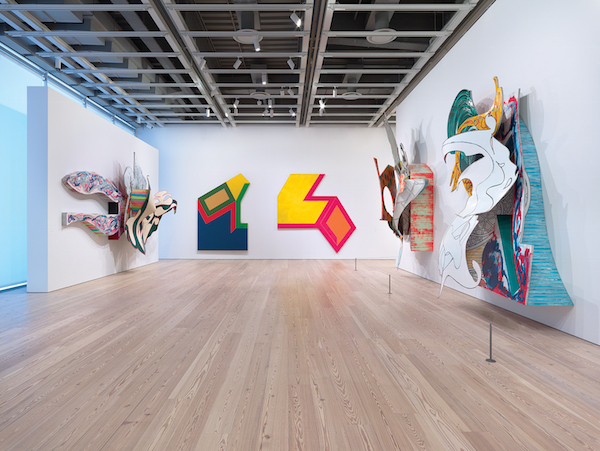 Painting for the experience: Frank Stella at the Whitney 2 Installation view, with “The Blanket (IRS-8, 1.875X)” at far left and “The Whiteness of the Whale (IRS-8, 1.875X)” at far right. Photo by Ronald Amstut courtesy Whitney Museum of American Art.