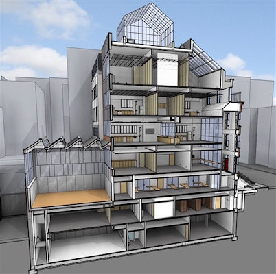 Private School’s Proposed Rooftop Greenhouse Lightning Rod for UES Critics 1 A rendering of the gut rebuilding of 126 and 128 East 78th Street, showing the rooftop greenhouse that has drawn the ire of neighborhood critics. | ALLEN-STVENSON SCHOOL