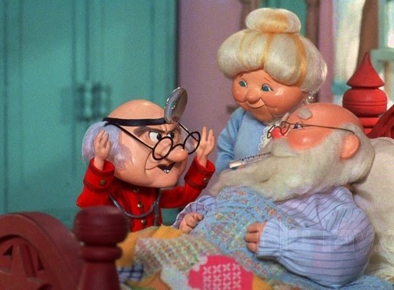 Who is Santa? 3 In 1974’s “The Year Without a Santa Claus,” psychosomatic illness is the flimsy premise upon which Mr. Kringle abandons the world’s children. Photo: Rankin/Bass, Wikia.com.