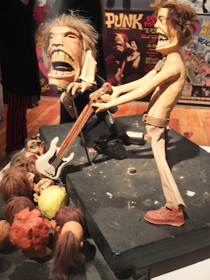 At Howl! Happening, love for art and humanity 5 Sex Pistols cover and original art, displayed at the PUNK 40th Anniversary Exhibition. Photo by David Godlis.