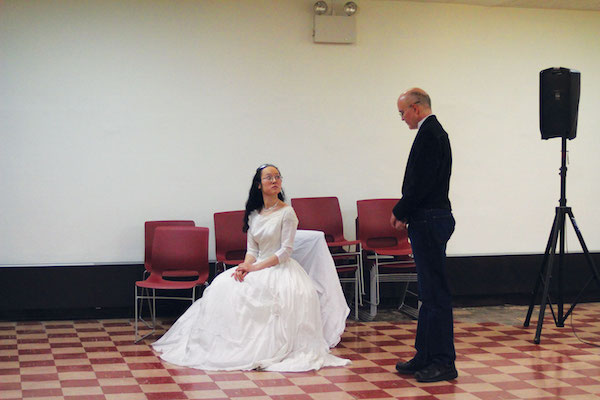 In the land of pages, gamers stage this 3 The Queen (Aili Klein) rebuffs the advances of Lord Paleos Kalbrock (Jeff Wirth) during a recent run of “The Dance and the Dawn,” whose sequel will come to Jefferson Market Library on Mar. 4. Photo by Liz Susman Karp.