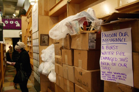 Broadway Super Nova’s Lifeline to Water-Logged Drama Book Shop 2 Customers were in a forgiving mood when they encountered damage to the book shop caused by a burst water pipe. | YANNIC RACK