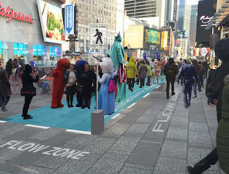 Costumed Superheroes, Naked Cowboy Take It on the Chin at Council 1 An artist rendering of the designated zones the DOT is likely to impose on Times Square. | NYC DOT