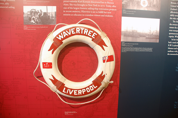 A life preserver from the Museum’s flagship Wavetree vessel, currently under repair and set to return to the Seaport in July. Photo courtesy South Street Seaport Museum. 