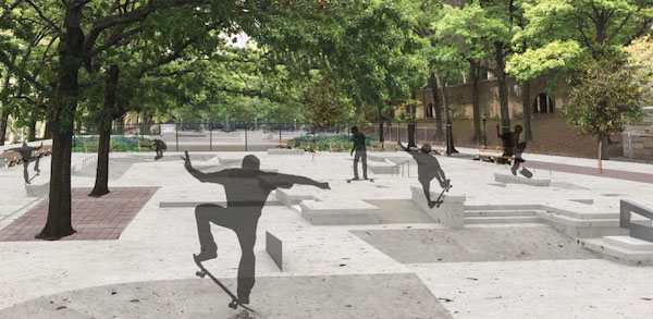 Skaters Ramp Up Complaints About Riverside Park Redesign 1 A new city parks department design for Riverside Skate Park emphasizes street skateboarding over its traditional focus on vert skating. | NYC DEPARTMENT OF PARKS AND RECREATION