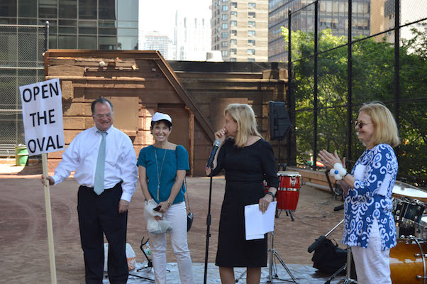 Pols Rally to Cause of Returning Queensboro Oval to the People 1 CHEN oval electeds copy