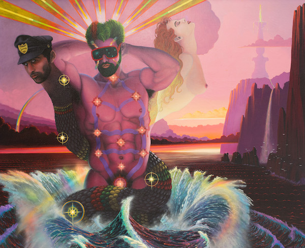 An outsider's remote view of all things 1 Ingo Swann: “Proto Adam” (1988-89
52 x 61.75 inches). Image courtesy La MaMa La Galleria.