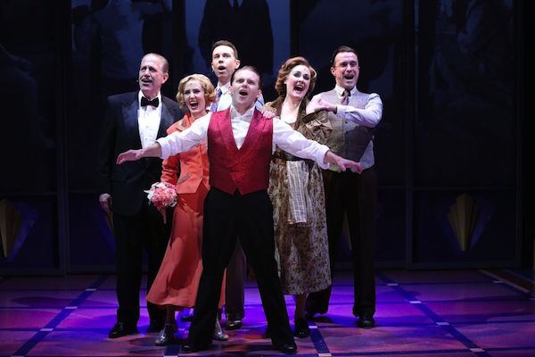 L to R: Bruce Sabath, Ellen Zolezzi, Jeremy Benton, Robert Creighton (as Cagney), Danette Holden and Josh Walden. Photo by Carol Rosegg.
