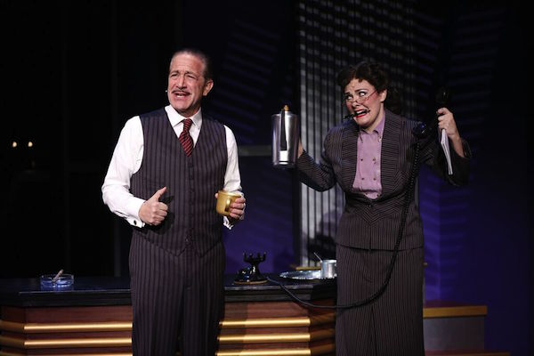 Bruce Sabath as Jack Warner and Danette Holden as Warner’s secretary, Jane. Photo by Carol Rosegg.