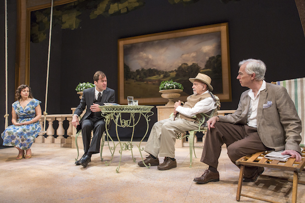 Katie Firth, Julian Elfer, George Morfogen, and Philip Goodwin in the revival of N.C. Hunter’s “A Day by the Sea,” directed by Austin Pendleton. | RICHARD TERMINE 