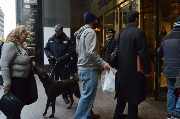 NYPD Details Security Restrictions Surrounding Trump Tower 2 Visitors to Trump Tower being screened before entry. | JACKSON CHEN