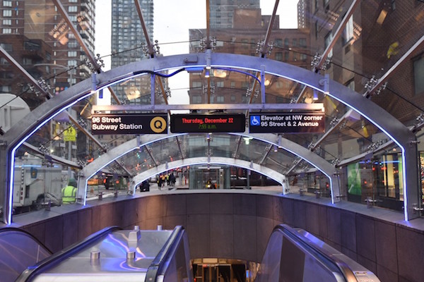 Second Ave Subway's On-Time Arrival –– Finally! 2 The entry to the 96th Street stop on the rerouted Q train. | METROPOLITAN TRANSPORTATION AUTHORITY