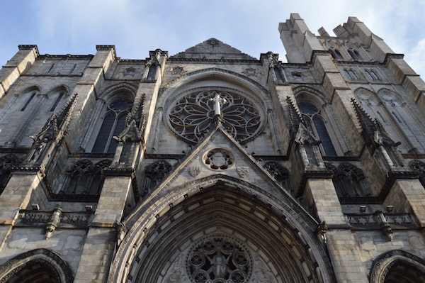 The edifice of the Cathedral Church of St. John the Divine facing Amsterdam Avenue at West 112th Street. | JACKSON CHEN 