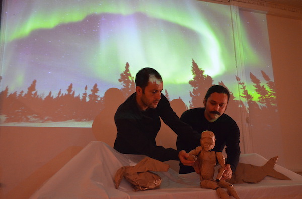 National Endowment Defunding Could Usher in Culture Crisis 2 Ryan Conarro and Justin Perkins working with puppet and video for Ping Chong + Company’s “Where the Sea Breaks Its Back” project. Photo courtesy Ping Chong + Company.