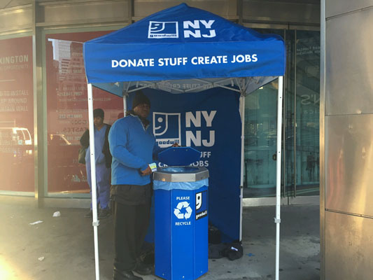Goodwill Tents Meet UES Resistance 1 GOODWILL A Goodwill drop-off tent used during this past fall’s pilot program on the Upper East Side. | GOODWILL OF NYNJ