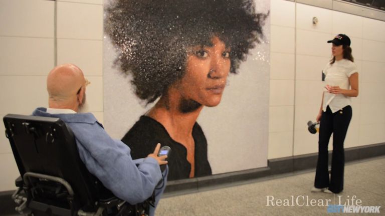 Artist Chuck Close gives tour of his Subway art 1 Artist Chuck Close gives tour of his Subway art