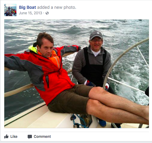 Jamie Rogers, left, sailing with his father, William Rogers