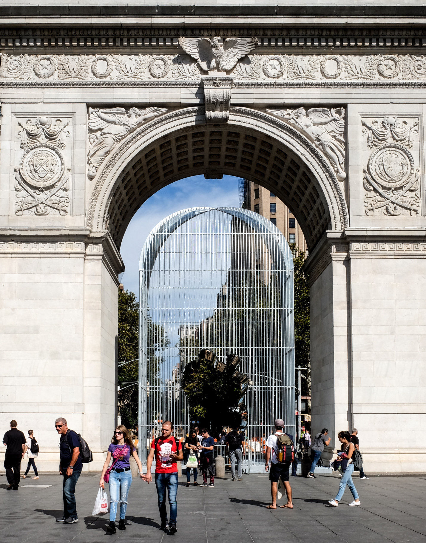 Ai Weiwei 'Fence' in full effect underneath the arch 4