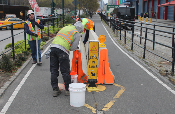 After Attack, Blockers Installed to Broaden Protections on Narrow Bike Path 3