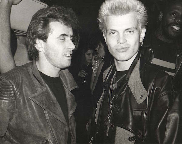 Billy Idol (right) and “me best friend” at the opening of Limelight on W. 20th St. in 1983. | Photo by Judi Jupiter