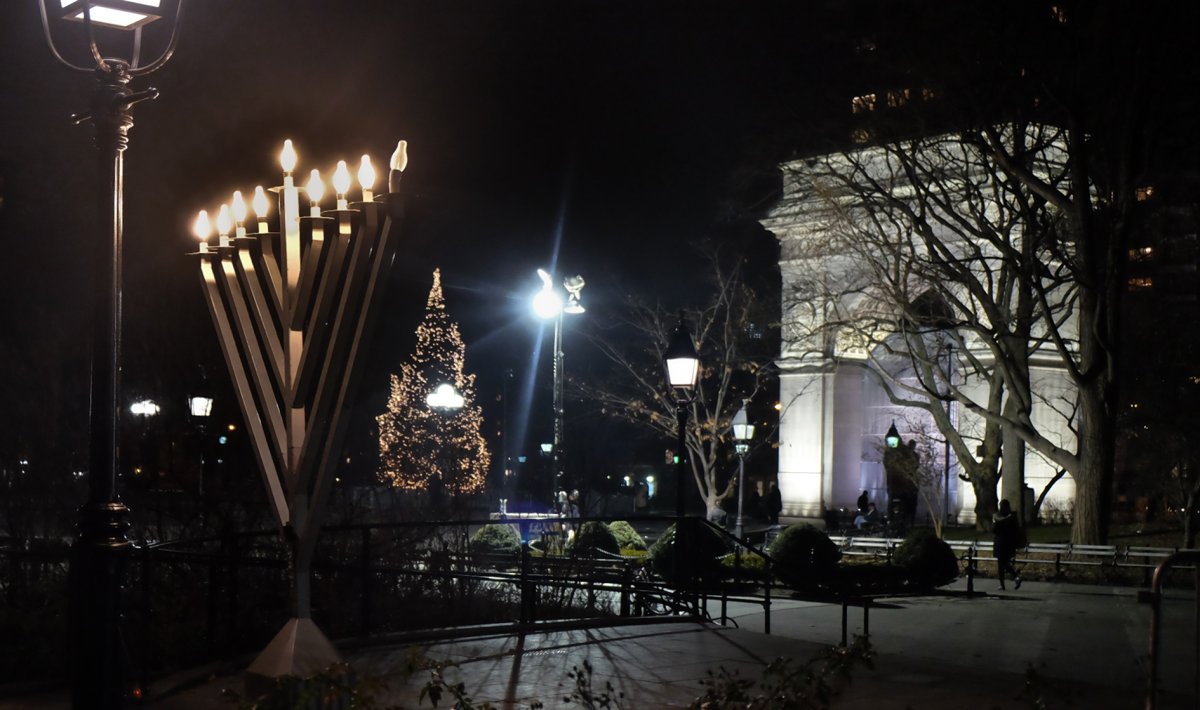 So a menorah, a Christmas tree and a ‘fence’ walk into a park and... 2