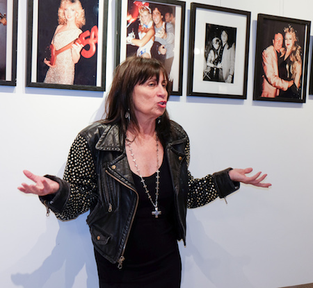 Judi Jupiter at the opening of “When ‘Paparazzi’ Was Not a Dirty Word: Celebrities in the 70’s” at MIDOMA Gallery