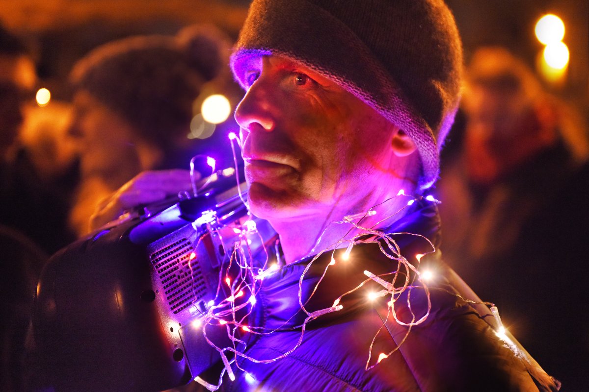 Unsilent night, boom-box night, round yon Village 1