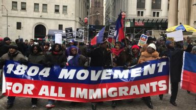 trump building protest