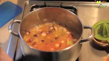 Cooking Greek octopus stew with grandma Barbara