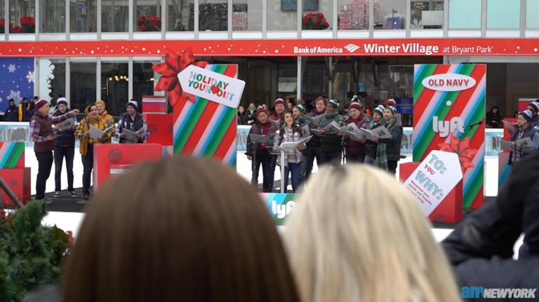 Bronx actress Lea Michele sings holiday classics in Bryant Park 1 Bronx actress Lea Michele sings holiday classics in Bryant Park