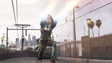 Brie Larson stars in "Captain Marvel," the first Marvel film to headline a female hero.